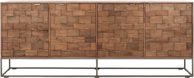 Sideboard Naturholz braun, Anrichte Holz Naturholz, Breite 210 cm