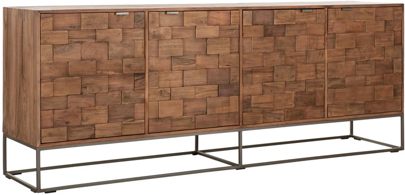 Sideboard Naturholz braun, Anrichte Holz Naturholz, Breite 210 cm