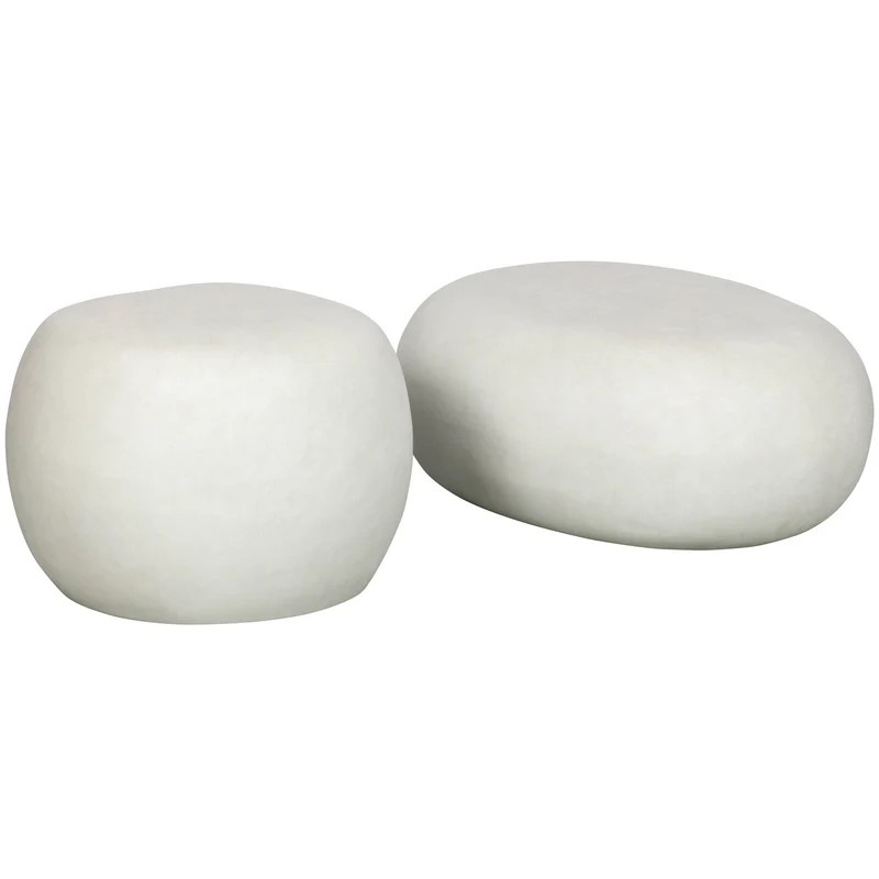 Pebble beistelltisch weiss 35xø50