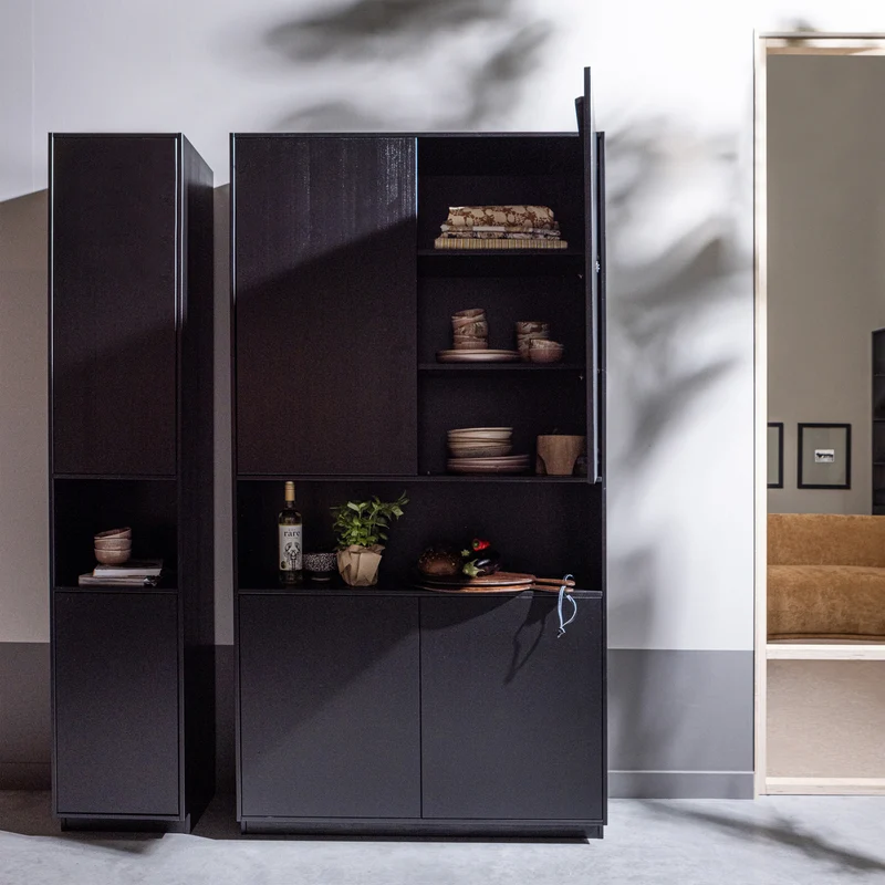 Finca stauschrank 40 cm holz tiefschwarz