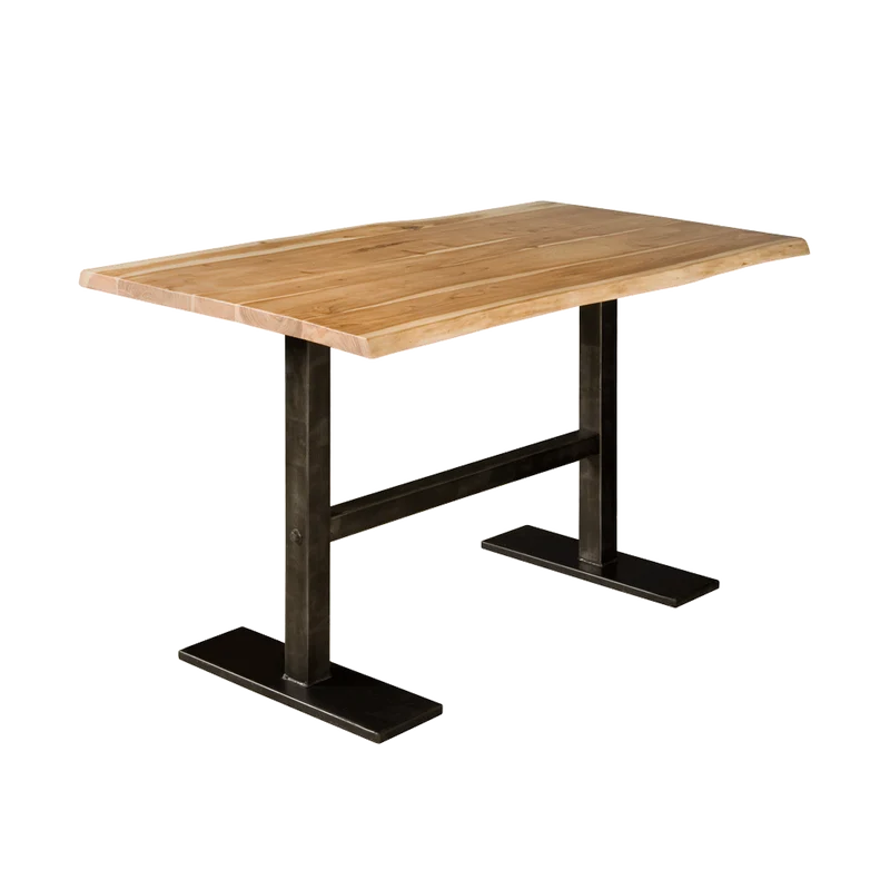 Bartisch schwarz, Bartisch Metall-Gestell, Bartisch Breite 160 cm, Höhe 94 cm