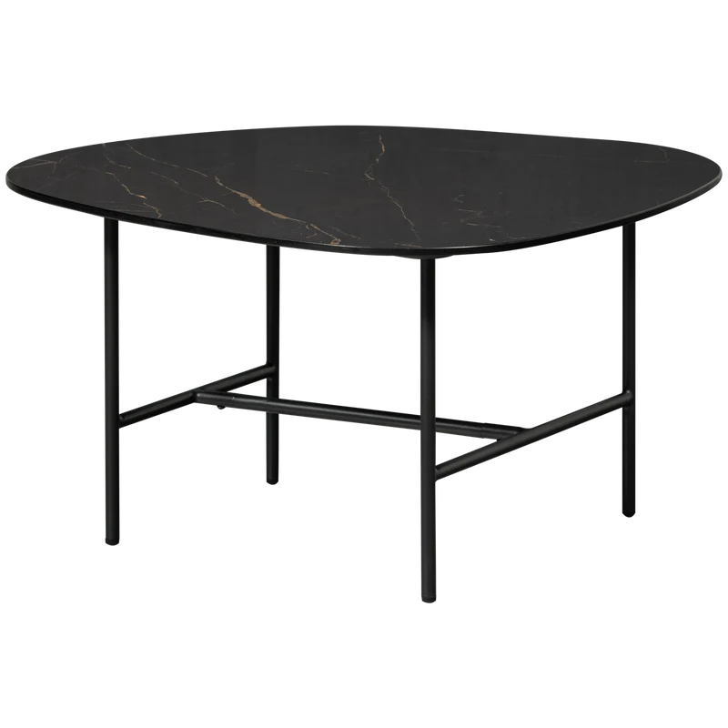Vajen couchtisch mit marble look top schwarz 70x70 cm