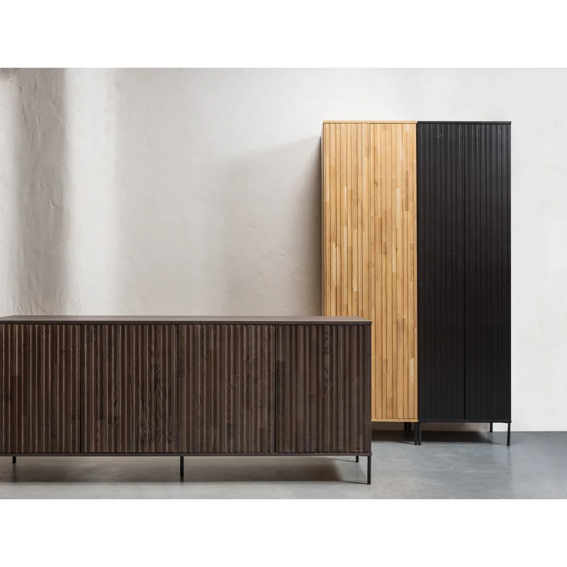 New gravure schrank mit schubladen kiefer schwarz