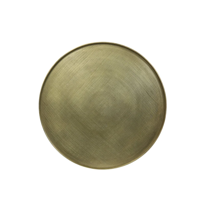 Couchtisch rund Gold-schwarz, runder Couchtisch Metall, Couchtisch Bronze Metall Gestell schwarz, Durchmesser 60 cm