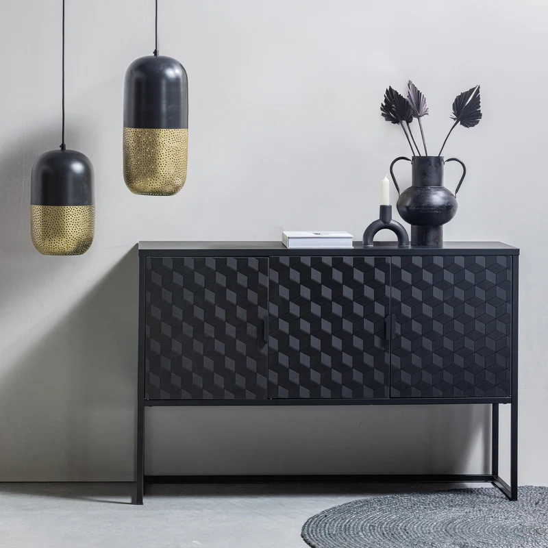 Tirsa hängende lampe 46 cm metal schwarz/messing