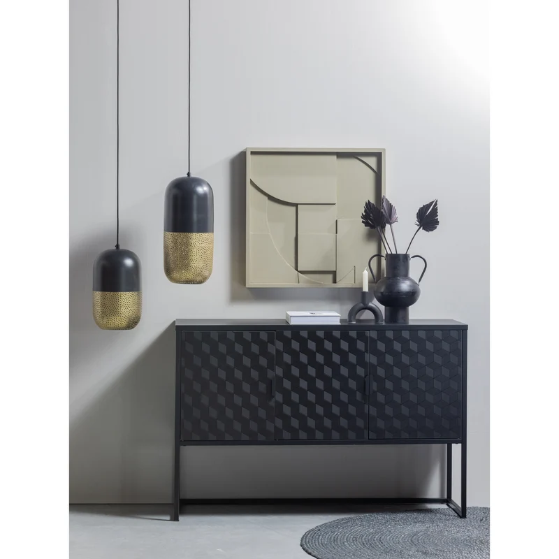 Tirsa hängende lampe 46 cm metal schwarz/messing