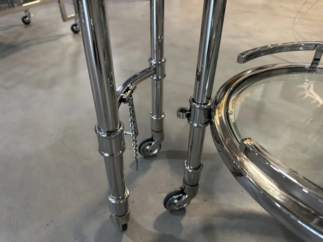 Barwagen Silber, Trolley Silber, Servierwagen Silber, Breite 75 cm