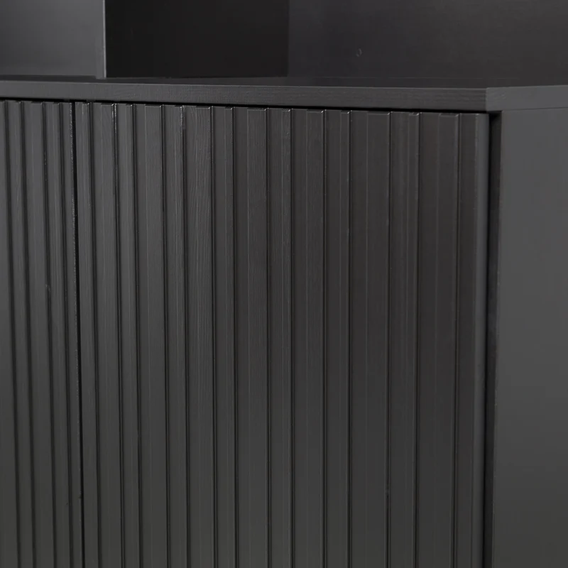New gravure wandschrank kiefer schwarz