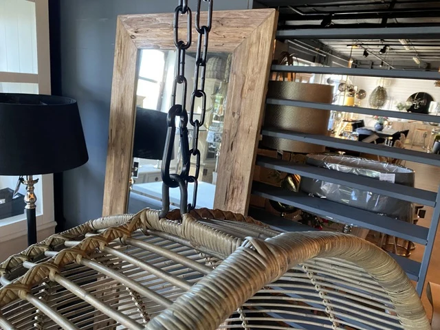 Hängesessel mit Kette, Rattan Hängesessel, Durchmesser 110 cm