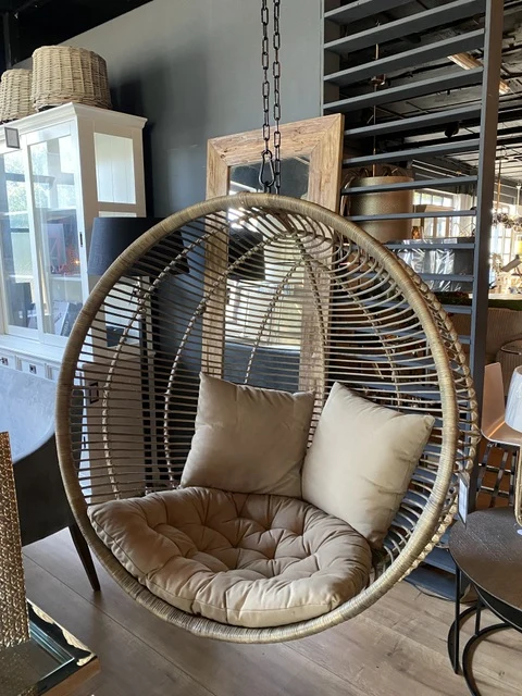 Hängesessel mit Kette, Rattan Hängesessel, Durchmesser 110 cm