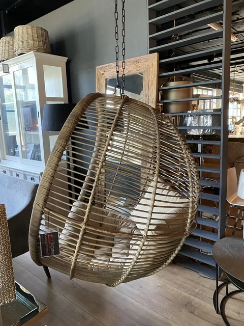 Hängesessel mit Kette, Rattan Hängesessel, Durchmesser 110 cm