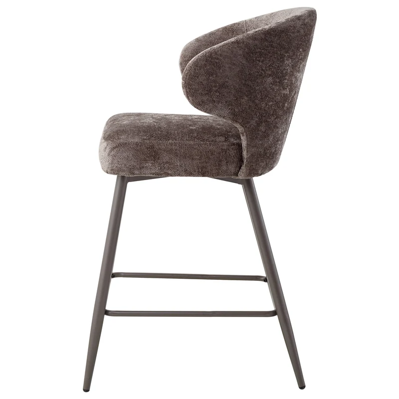 Barstuhl grau, Barstuhl gepolstert Metall-Gestell, Sitzhöhe 66 cm