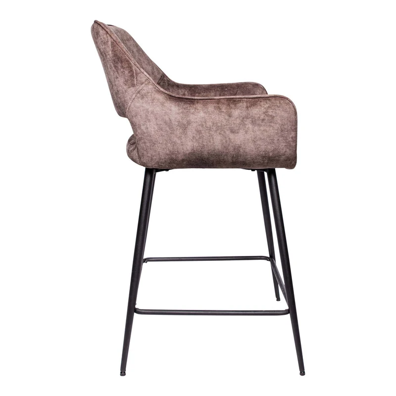 Barstuhl braun, Barstuhl gepolstert Metall-Gestell, Sitzhöhe 65 cm