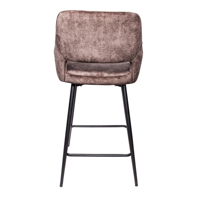 Barstuhl braun, Barstuhl gepolstert Metall-Gestell, Sitzhöhe 65 cm