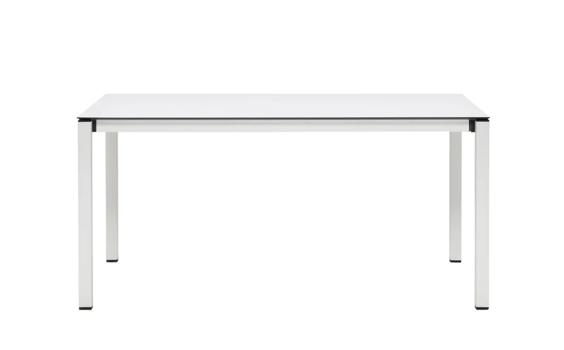 Gartentisch weiß, Gartentisch ausziehbar, Esstisch weiß ausziehbar, Breite 160-210 cm