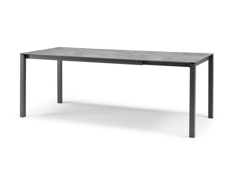 Gartentisch grau-anthrazit, Gartentisch ausziehbar, Esstisch grau ausziehbar, Breite 160-210 cm