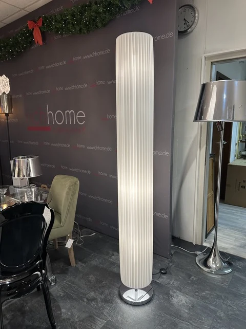 Stehlampe Säule weiß, Stehleuchte rund weiß, Säulen-Stehleuchte weiß, Höhe 195 cm