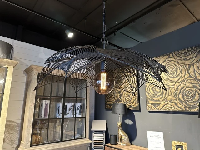 Hängelampe schwarz, Metall Pendelleuchte schwarz, Durchmesser 70 cm