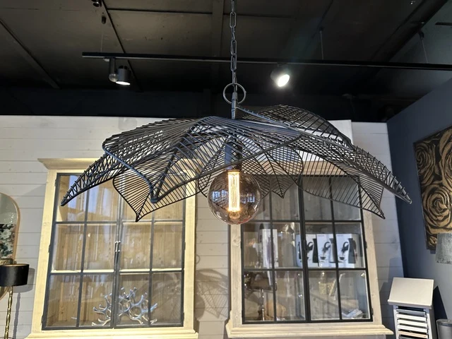 Hängelampe schwarz, Metall Pendelleuchte schwarz, Durchmesser 70 cm