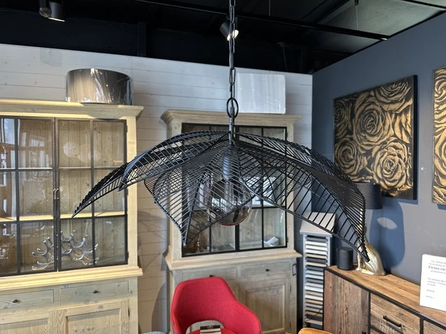Hängelampe schwarz, Metall Pendelleuchte schwarz, Durchmesser 70 cm
