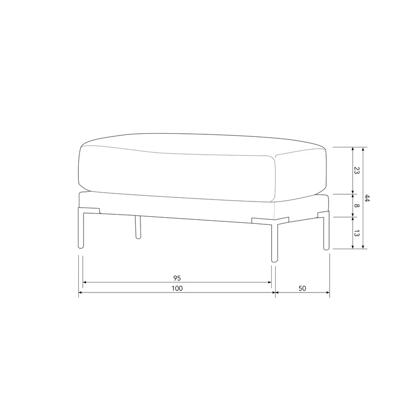 Couple hocker 50 cm schokoladenbraun