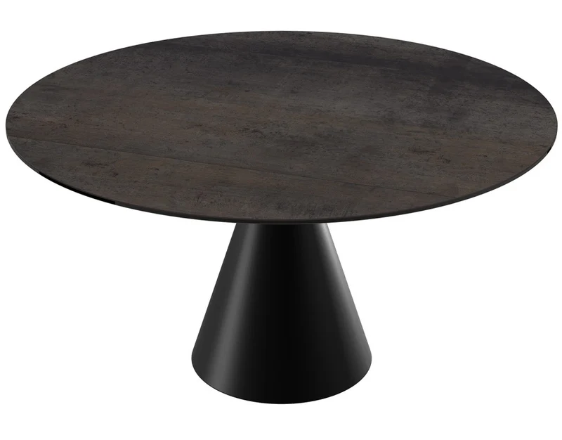 Esstisch rund Keramik-Tischplatte rund, runder Tisch Keramik Tischplatte, Tisch braun rund, Durchmesser 150 cm