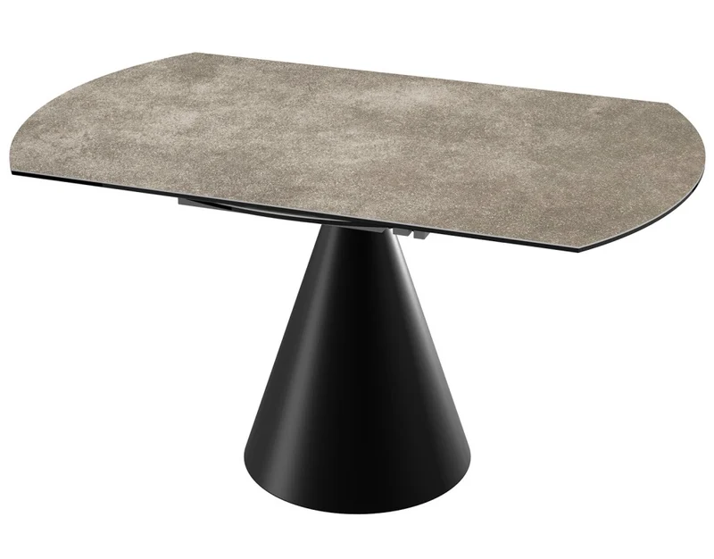 Esstisch rund Keramik-Tischplatte rund, runder Tisch Keramik Tischplatte, Tisch taupe-grau rund, Durchmesser 150 cm
