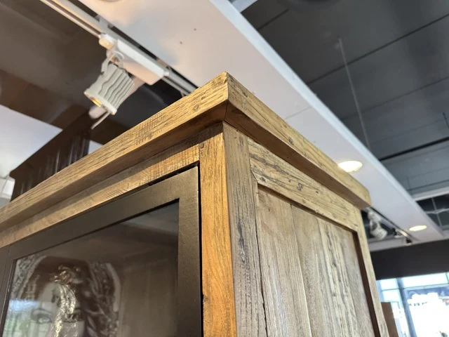 Vitrine Weinschrank Massivholz, Weinregal-Weinschrank, Breite 120 cm