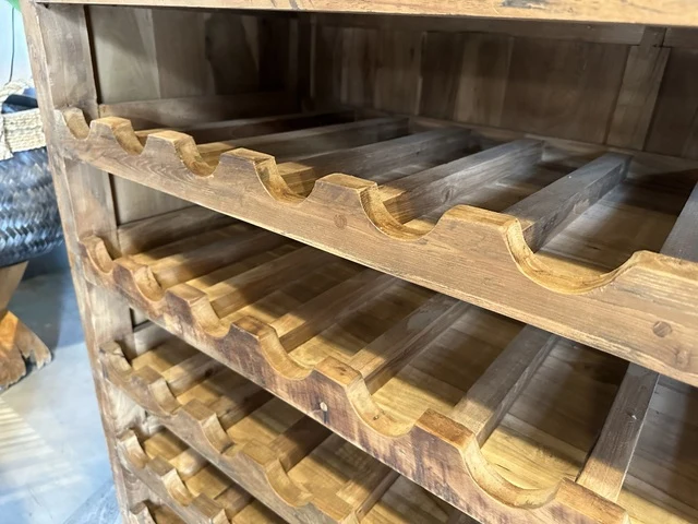 Vitrine Weinschrank Massivholz, Weinregal-Weinschrank, Breite 120 cm