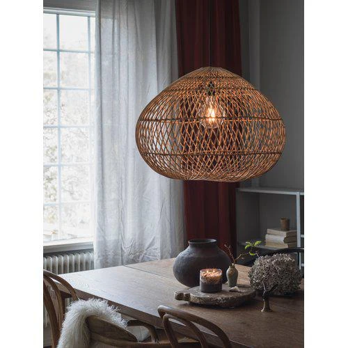 Hängelampe natürliches Rattan, Pendelleuchte Rattan, Durchmesser 70 cm