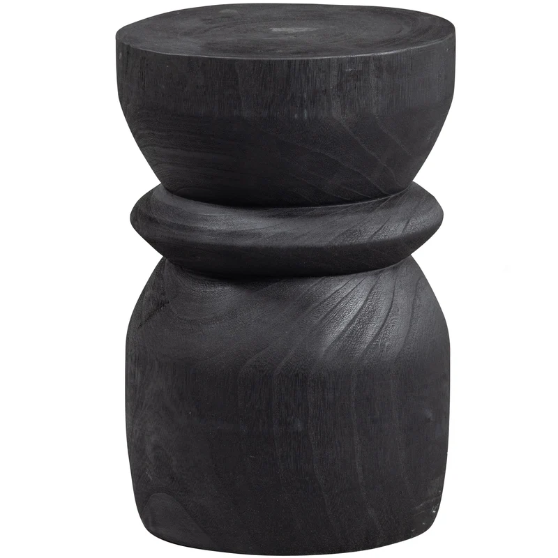 Bikkel hocker holz schwarz 40xø28 cm