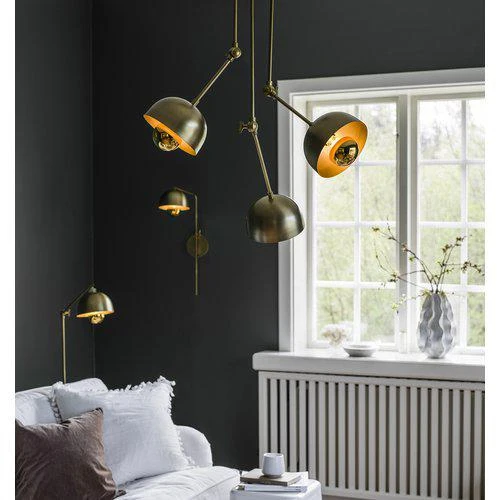 Wandlampe Gold, Metall, 63cm Wandleuchte