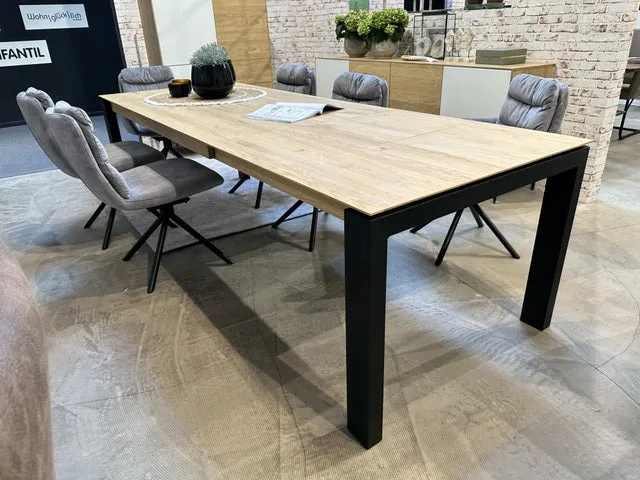 Tisch ausziehbar Eiche, Esstisch ausziehbar Eiche massiv, ausziehbarer Tisch Landhausstil, Länge 220-315 cm