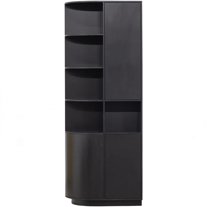 Finca stauschrank rund links 78 cm holz tiefschwarz
