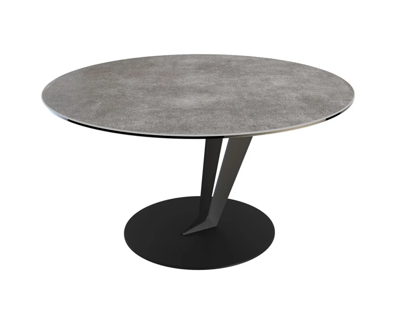 Couchtisch grau rund Keramik-Tischplatte, runder Couchtisch Keramik Tischplatte, Tisch grau Tischplatte rund, Durchmesser 75 cm