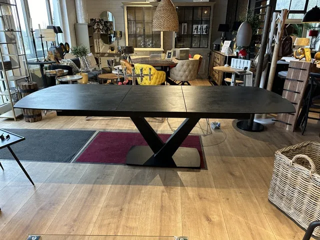 Esstisch Rost-braun Keramik-Tischplatte, Esstisch ausziehbare Tischplatte braun, Tisch Keramik, Tisch ausziehbar Tischplatte Rost, Breite 200-260 cm