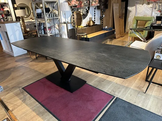 Esstisch Rost-braun Keramik-Tischplatte, Esstisch ausziehbare Tischplatte braun, Tisch Keramik, Tisch ausziehbar Tischplatte Rost, Breite 200-260 cm
