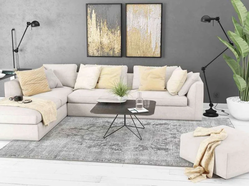 Couchtisch mit Drehplatte titan, Beistelltisch mit Drehplatte titan, Maße 80x80x43 cm