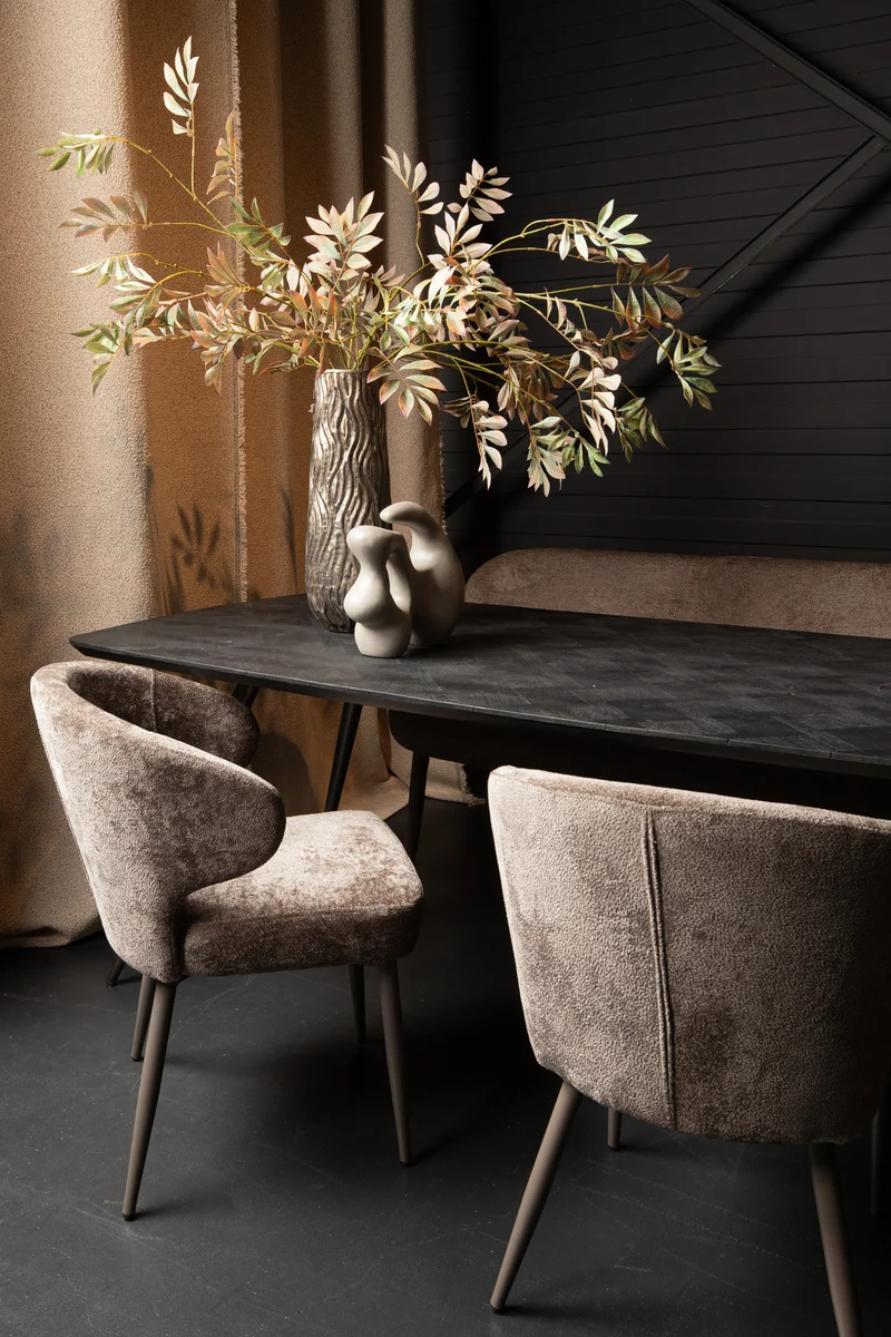 Stuhl taupe, Stuhl mit Armlehne Farbe taupe-braun