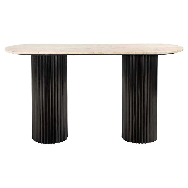 Konsole Travertinstein, Wandtisch beige Travertin, Ablagetisch schwarz Travertin, Breite 150 cm