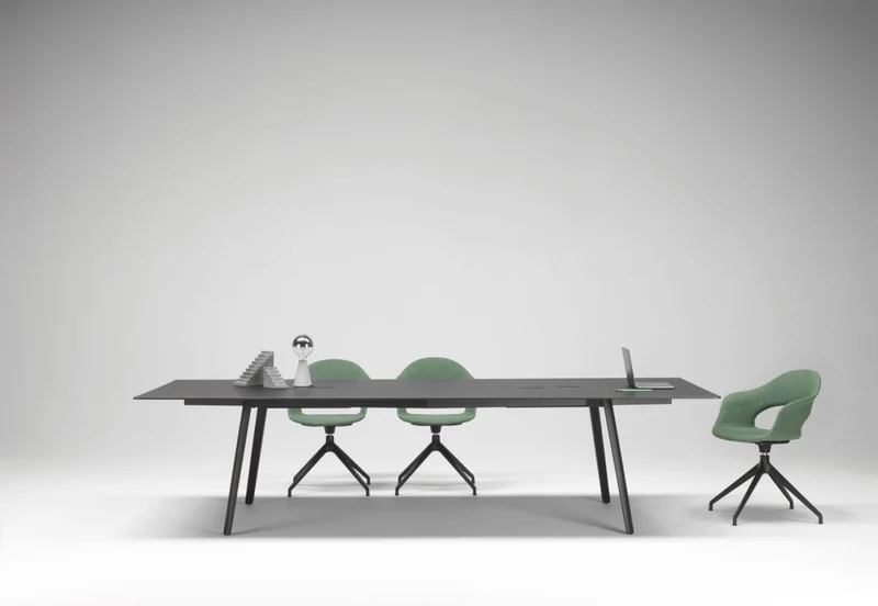 Konferenztisch schwarz, Bürotisch 3 Meter Länge, Konferenztisch anthrazit, Breite 300 cm