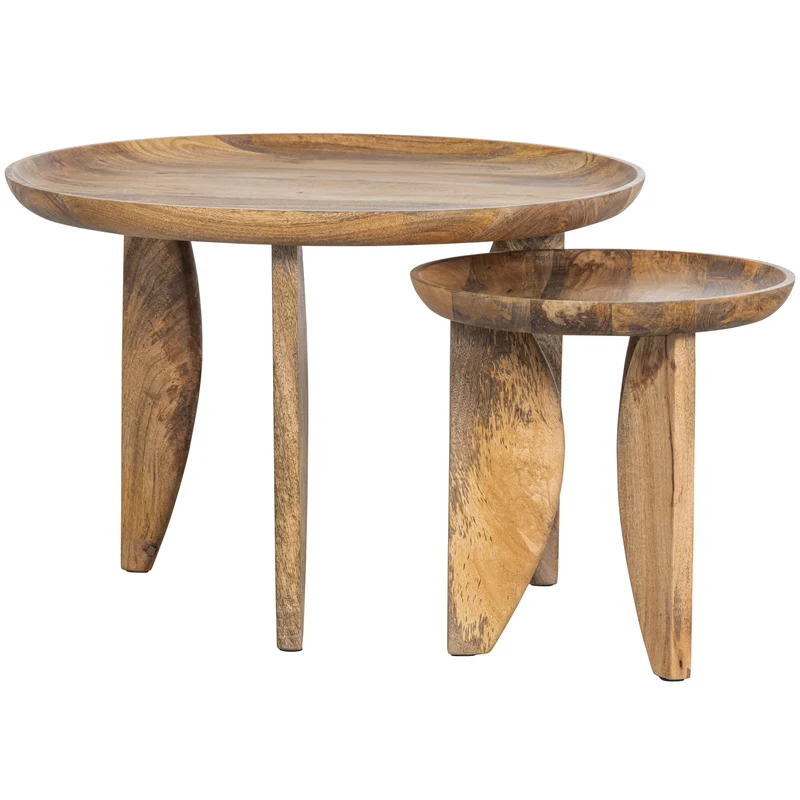 2er set - High Heels beistelltisch mango holz natur