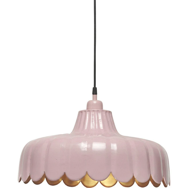 Hängelampe Metall, Pendelleuchte Rosa/Gold, Durchmesser 43 cm