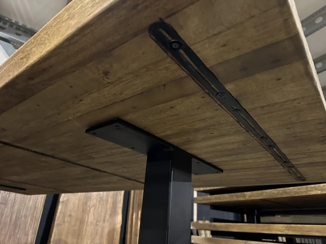 Bartisch Massivholz, Bartisch Metallgestell Tischplatte, Breite 200 cm