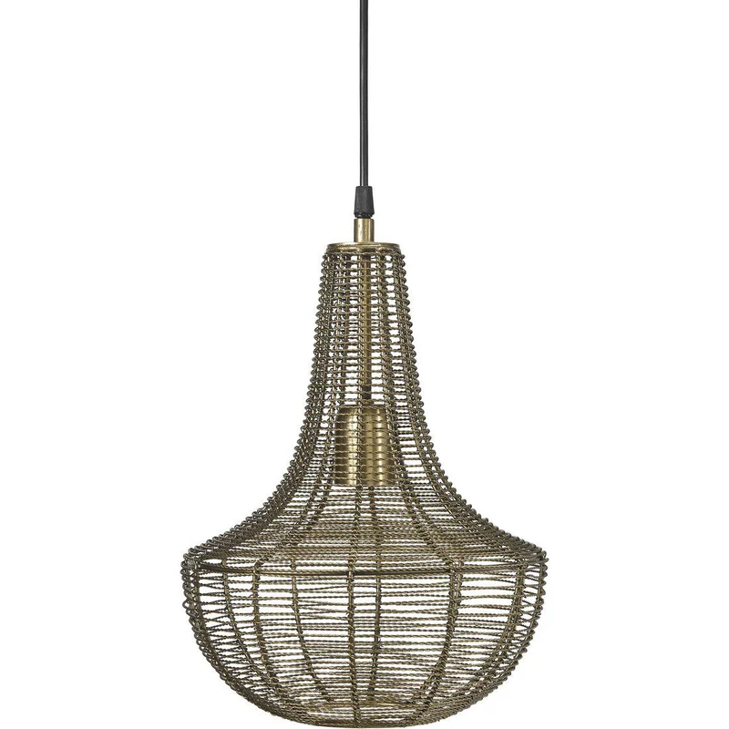 Hängelampe Gold, Pendelleuchte Gold Metall, Durchmesser 25 cm