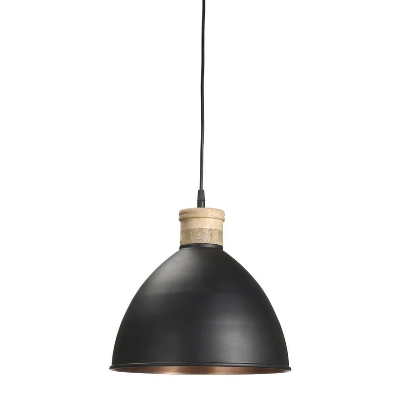 Hängelampe Matt Schwarz, Pendelleuchte Matt Schwarz Metall, Durchmesser 32 cm