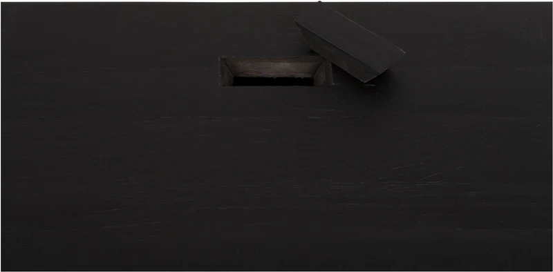 Hängeschrank TV Schrank schwarz Naturholz, Fernseheschrank Holz Naturholz, Breite 165 cm