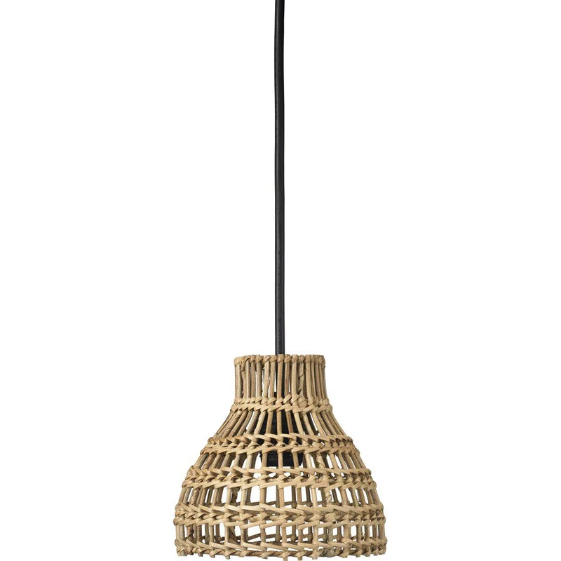 Hängelampe geflochtenes Rattan, Pendelleuchte Rattan, Durchmesser 18 cm