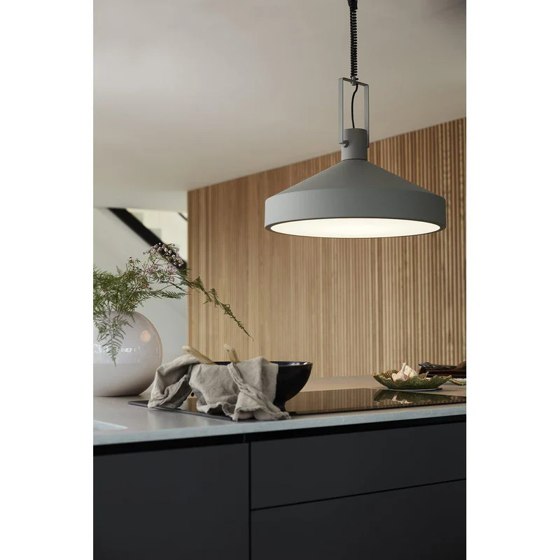 Hängelampe Grau, Pendelleuchte Grau, Durchmesser 55 cm