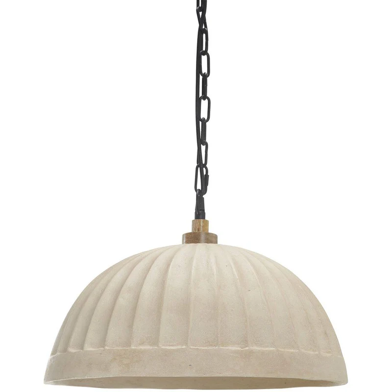 Hängelampe Haley Beige ,Pendelleuchte Beige, Durchmesser 43 cm